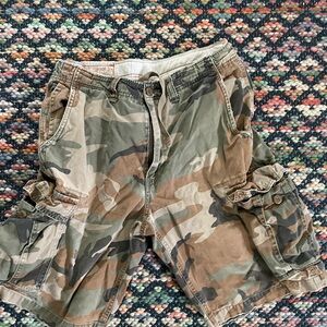 American Eagle Outfitters Men's Camo Cargo Shorts - Green/Brown